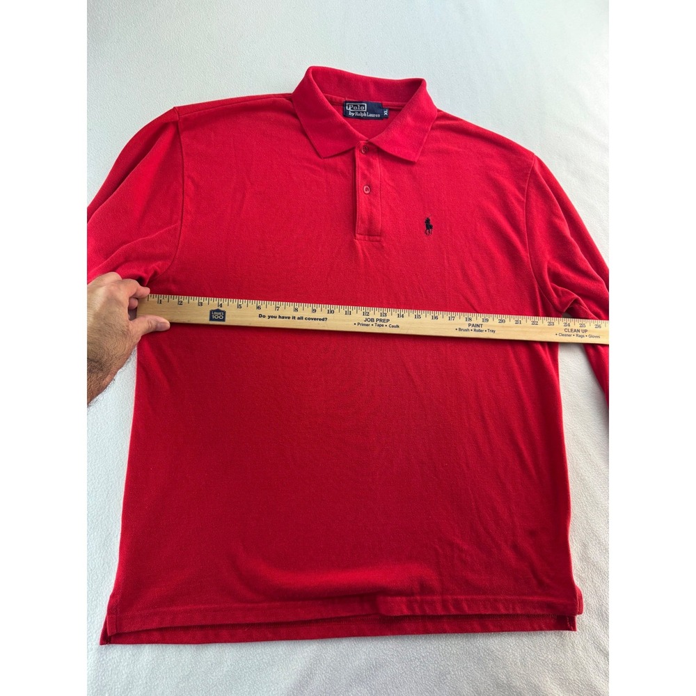 Polo Ralph Lauren Men Long Sleeve Red Classic Fit Polo Shirt XL - Picture 4 of 13